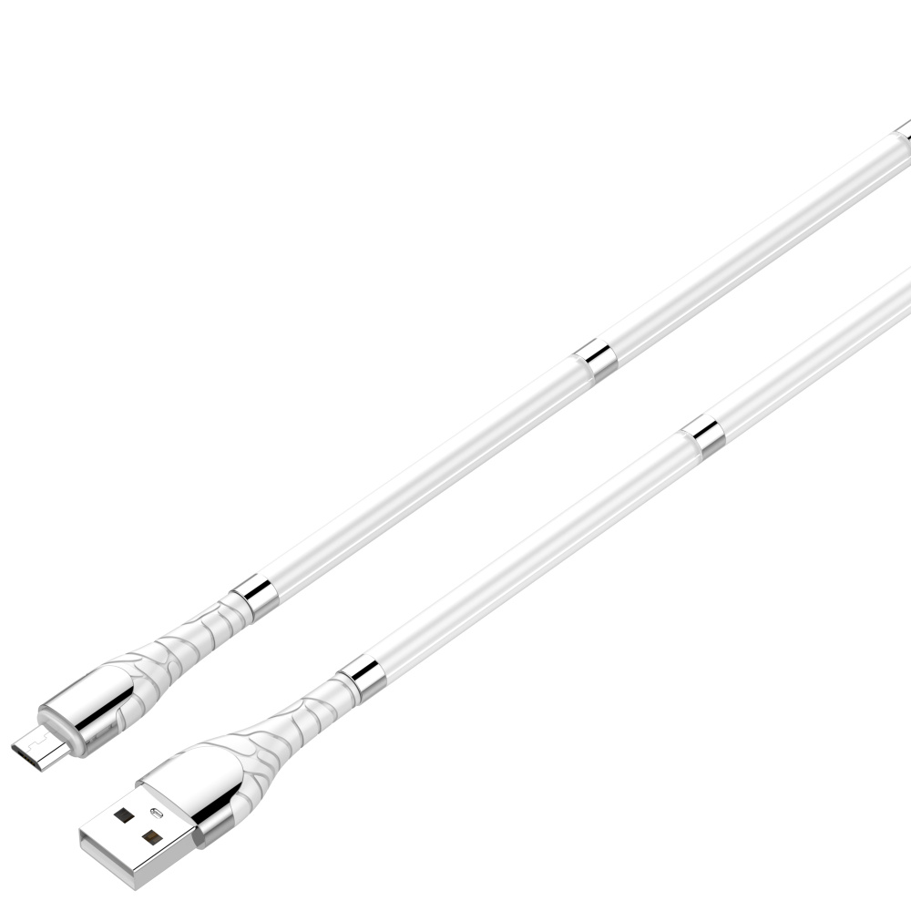 LDNIO кабель micro USB, 1 м, LS511, белый, магнитная оплетка