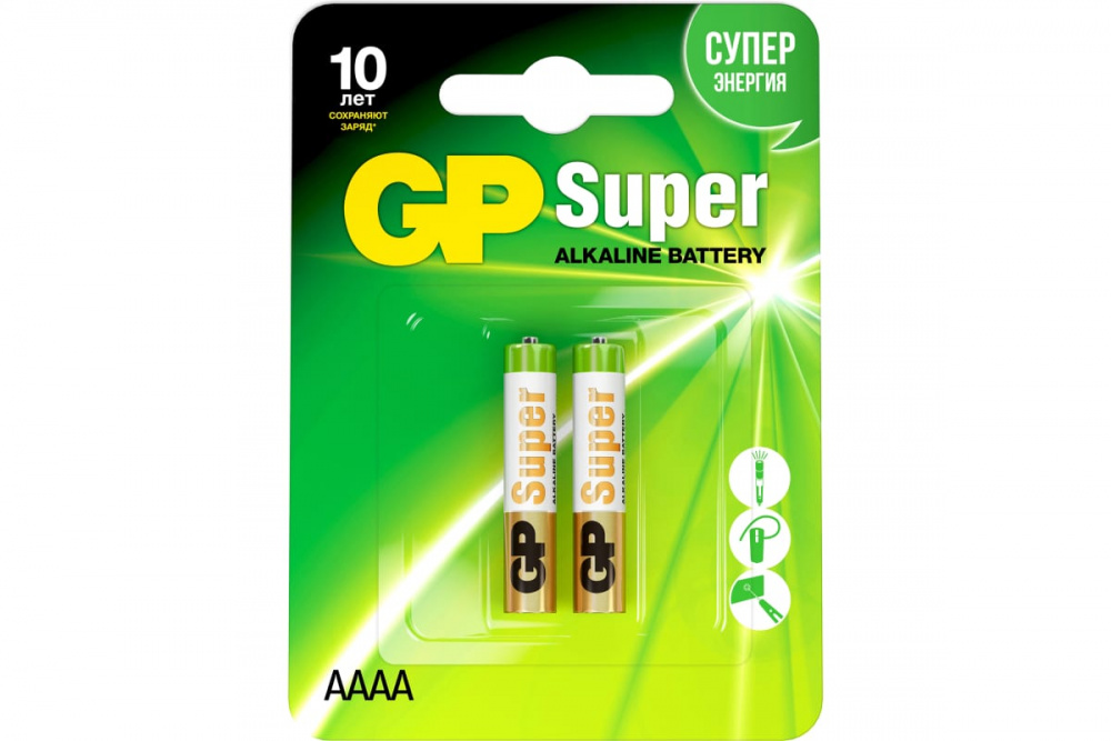 ЭП AAAA (LR61), GP Super, алкалин, блистер, (упаковка 2/20)