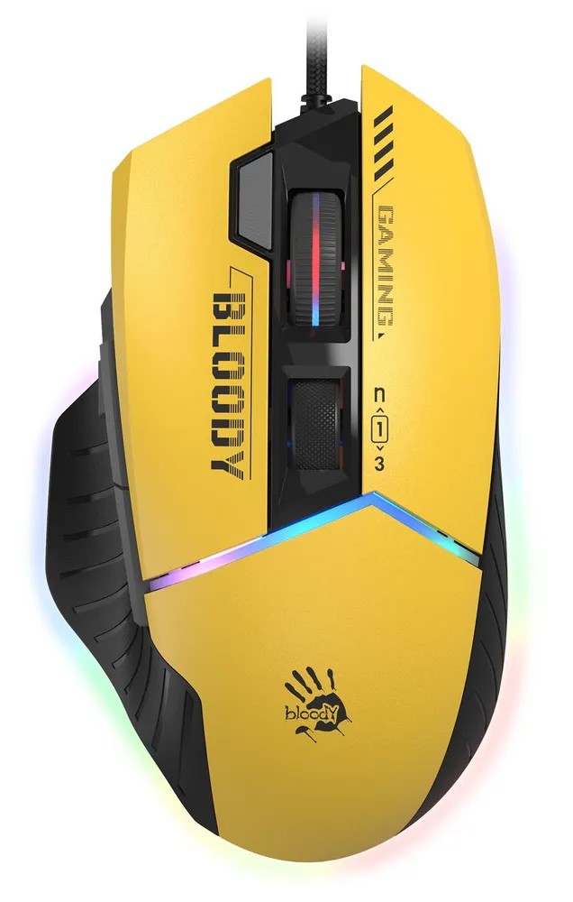 A4Tech мышь игровая проводная Bloody W95 Max Sports, желто/серая