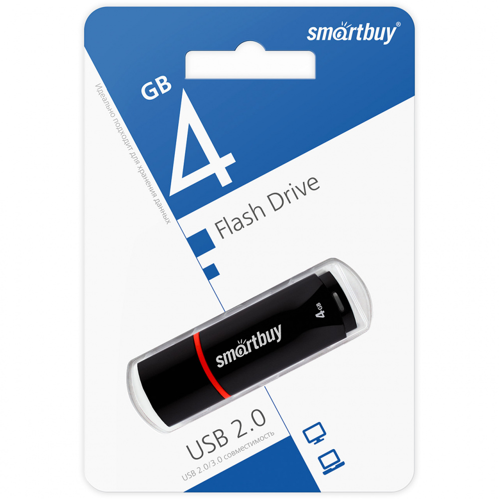 Smartbuy USB 2.0 Flash 4 Gb Crown (Black)