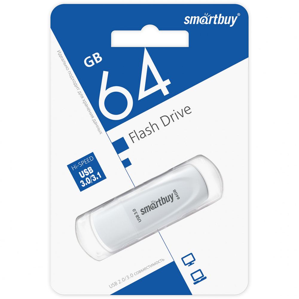 Smartbuy USB 3.1 Flash 64 Gb Scout (White)