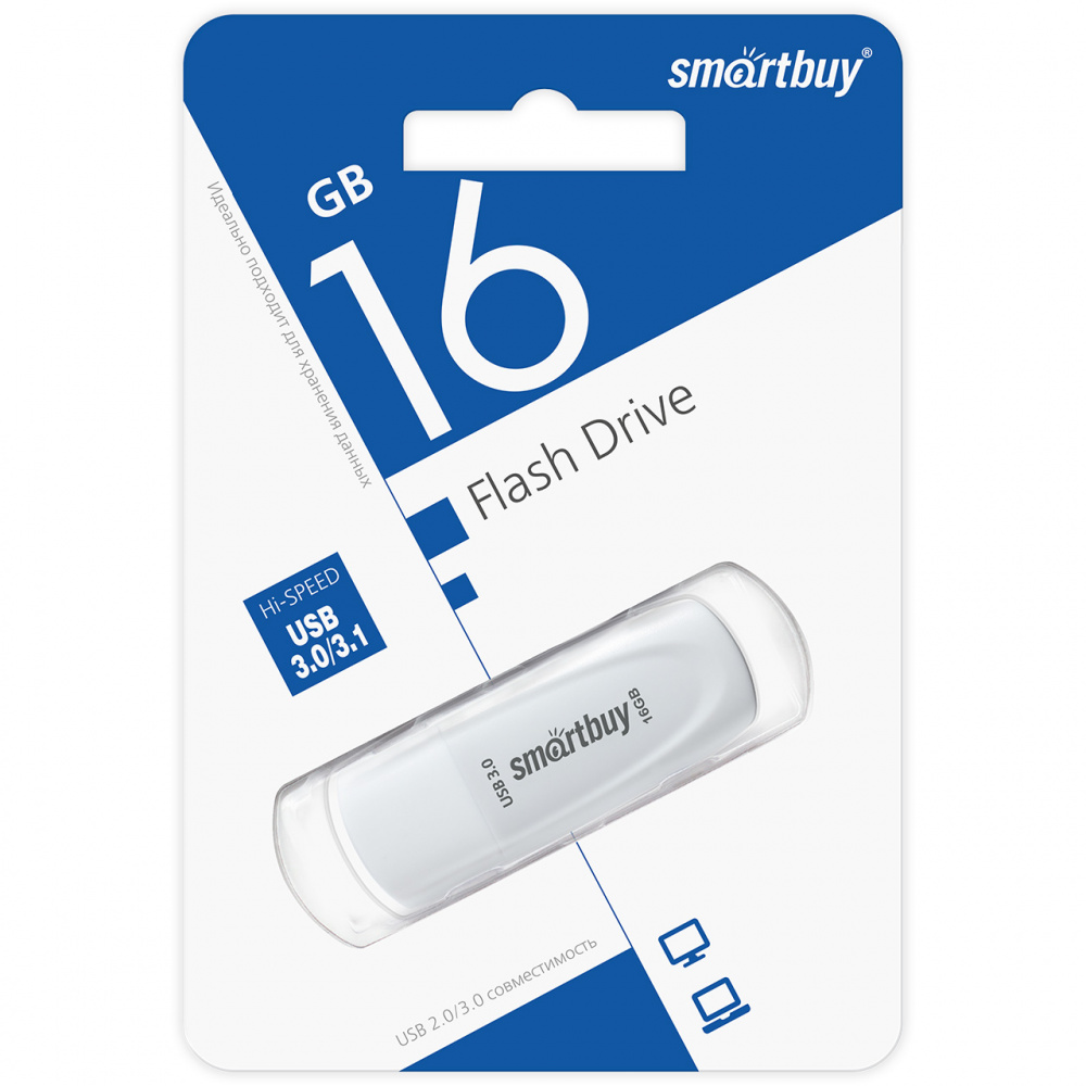 Smartbuy USB 3.1 Flash 16 Gb Scout (White)