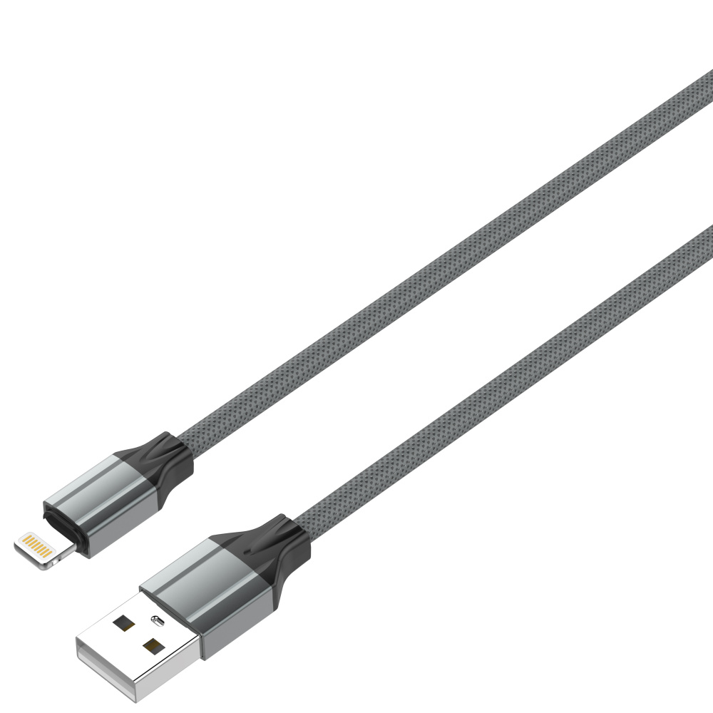LDNIO кабель Lightning - USB, 1 м, LS441, серый, TPE