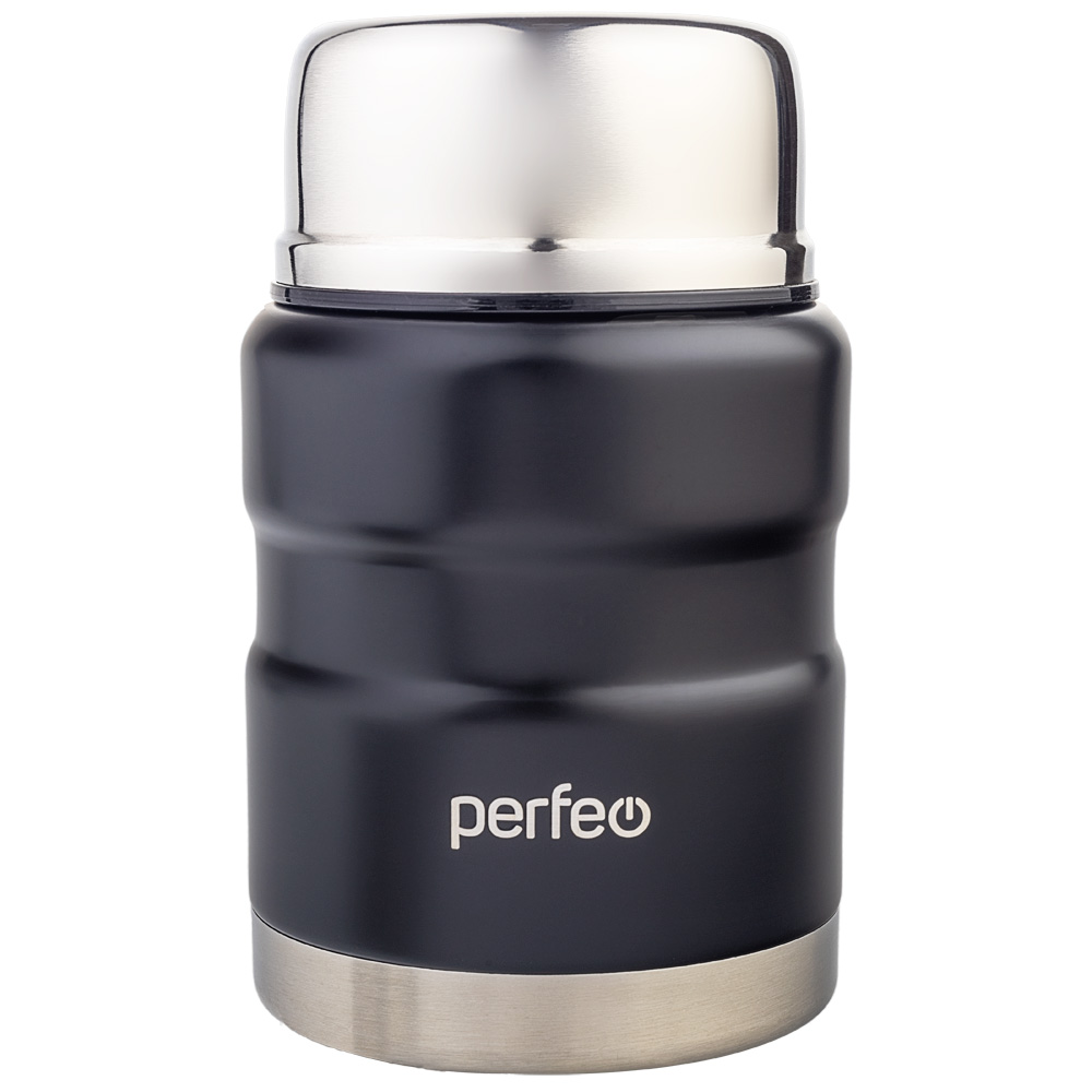 Perfeo термос для еды с широким горлом, ложкой, объем 0,5 л., черный