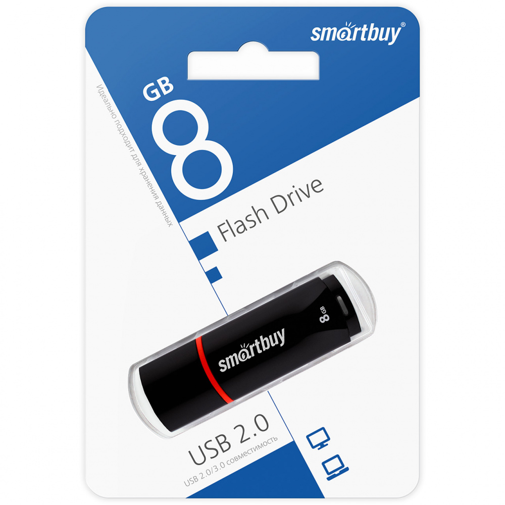 Smartbuy USB 2.0 Flash 8 Gb Crown (Black)