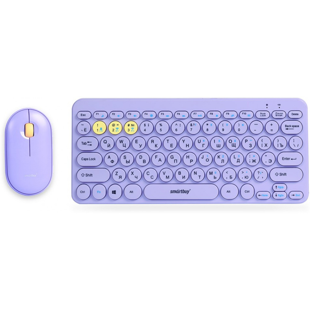 Smartbuy комплект беспроводная клавиатура+мышь 510590AG, фиолетовый, 2.4G + Bluetooth