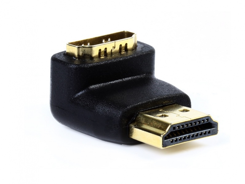 Переходник HDMI (вилка) - HDMI (розетка), угловой, Smartbuy