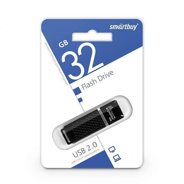 Smartbuy USB 2.0 Flash 32 Gb Quartz (Black)