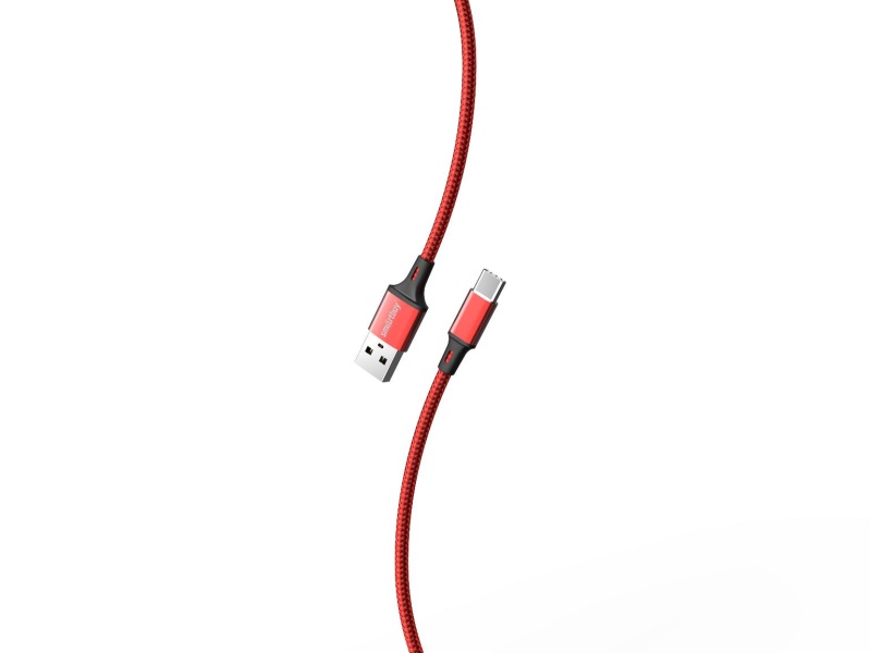 Smartbuy кабель Type-C - USB, 1 м, S14, красно/черный, нейлон