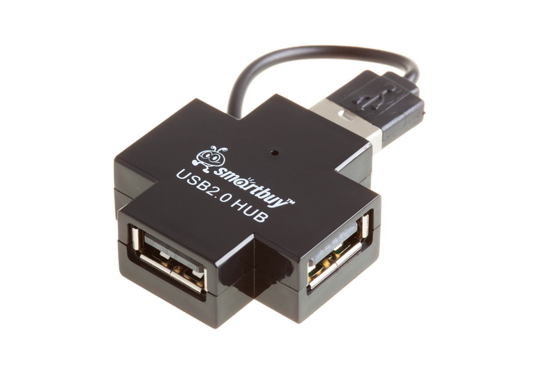 Smartbuy USB-Хаб 2.0, 4 порта (SBHA-6900-K), черный