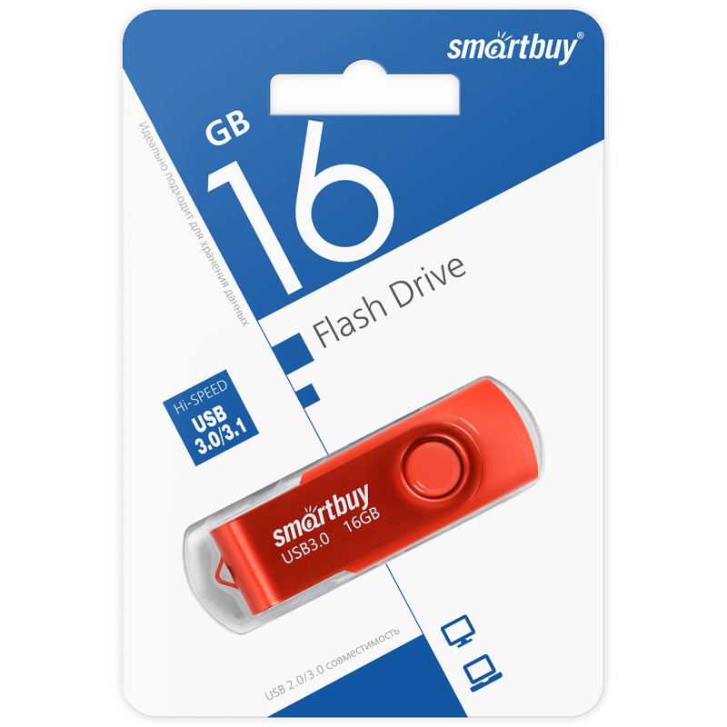 SmartBuy USB 3.1 Flash 16 Gb Twist (Red)