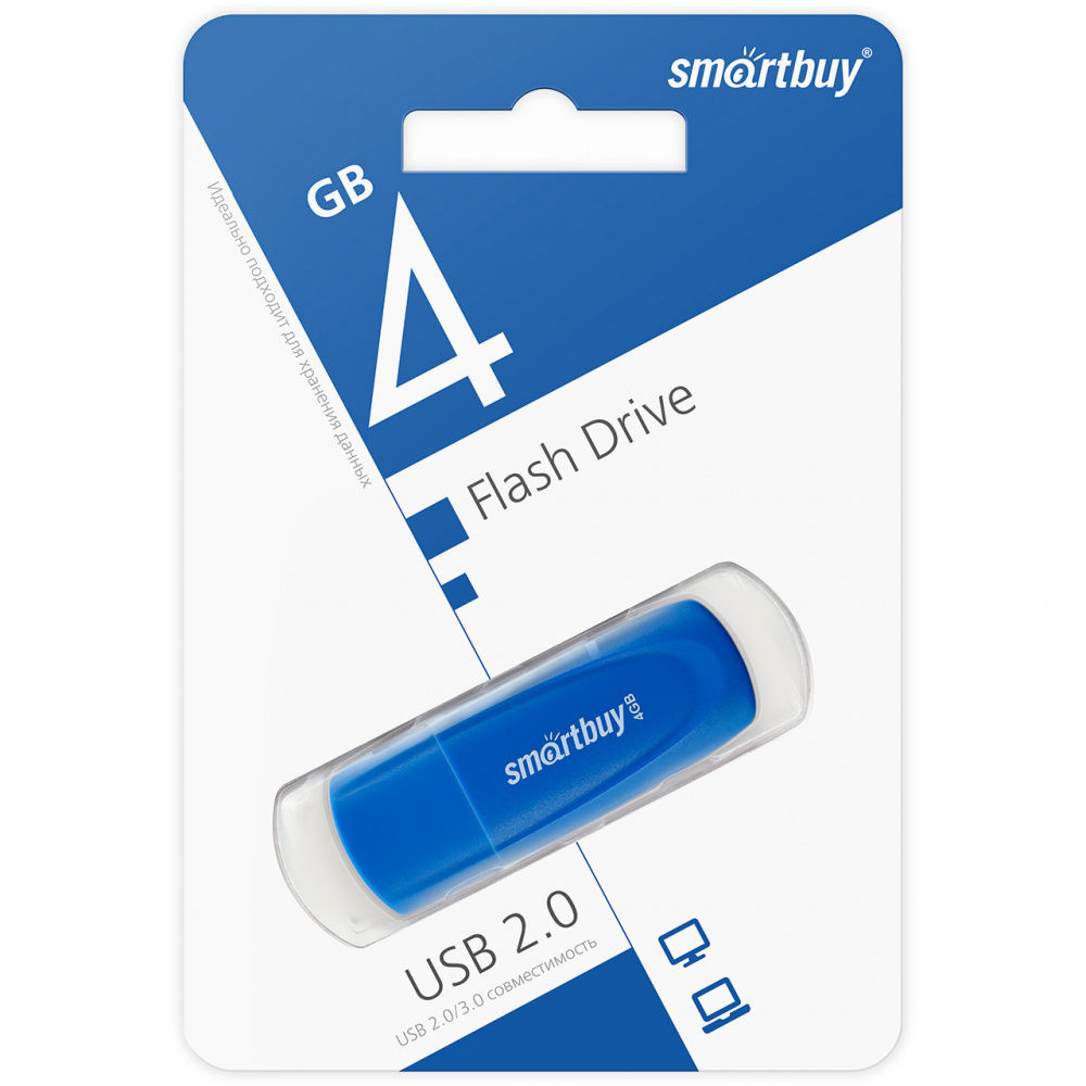 Smartbuy USB 2.0 Flash 4 Gb Scout (Blue)