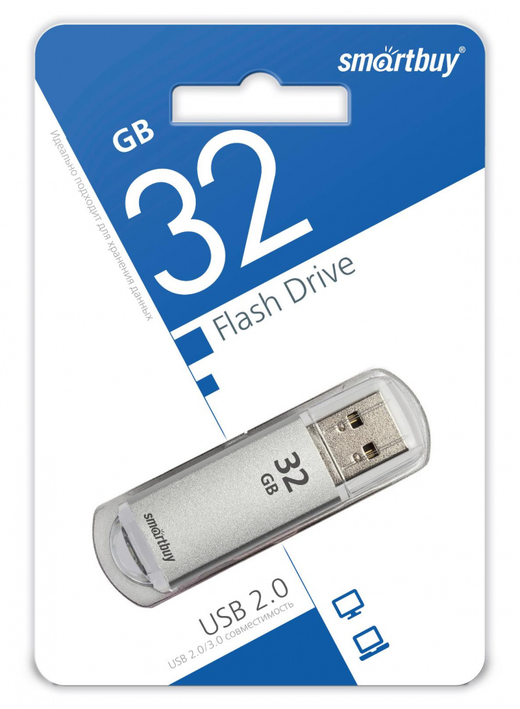 Smartbuy USB 2.0 Flash 32 Gb V-Cut (Silver)