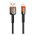 LDNIO кабель micro USB, 1 м, LS591, черно-оранжевый, нейлон