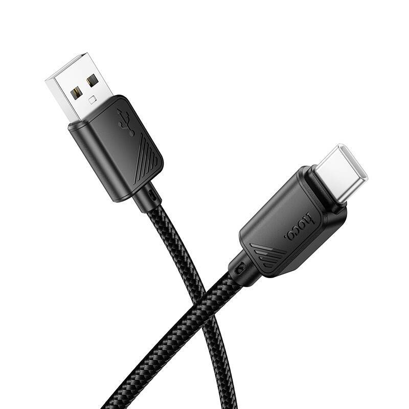 Hoco кабель Type-C - USB, 1м, X102, 3.0А, черный, нейлон