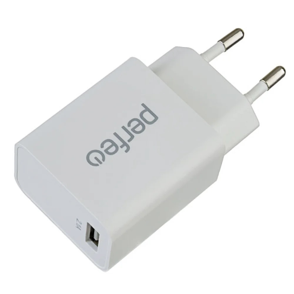 Perfeo сетевое зарядное устройство I4619, разъем USB, 2.1А, белое