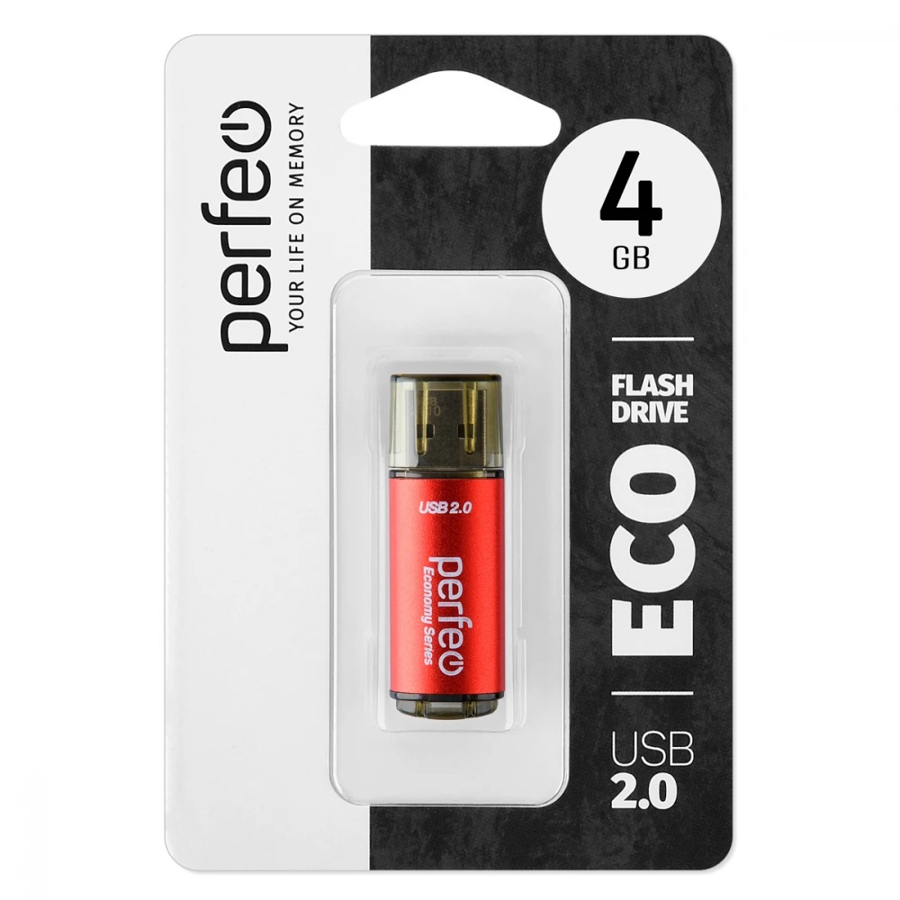 Perfeo USB 2.0 Flash 4 Gb E04 Red economy series