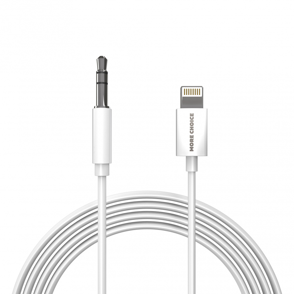 More Choice кабель Lightning - Jack 3.5 мм, 1 м, UK28i, белый