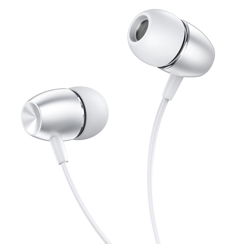 Borofone наушники с микрофоном BM57 Platinum, внутриканальные, 3,5мм, серебро