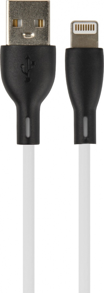 Perfeo кабель Lightning - USB, 1 м, Silicon, белый, силикон, 2.4A