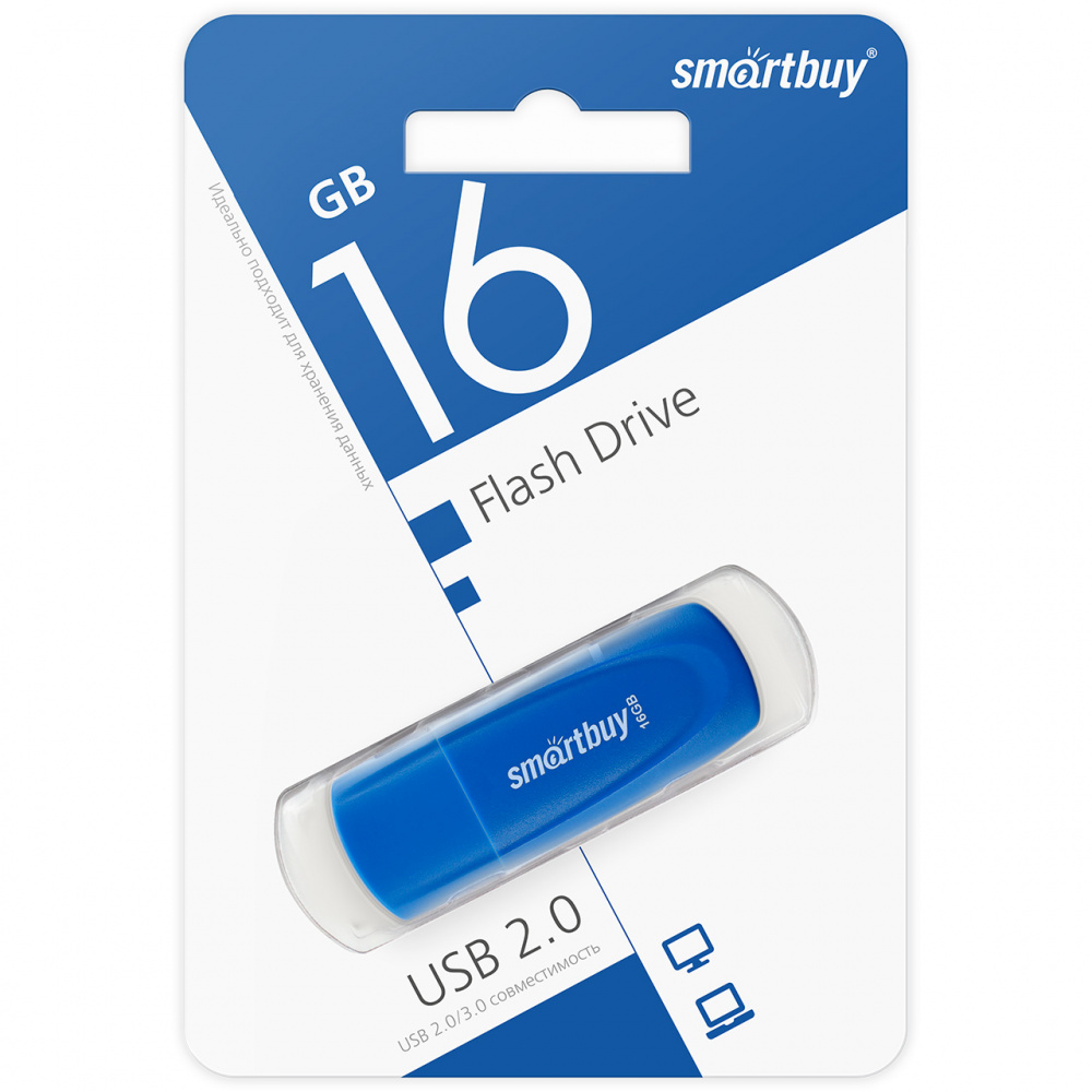 Smartbuy USB 2.0 Flash 16 Gb Scout (Blue)
