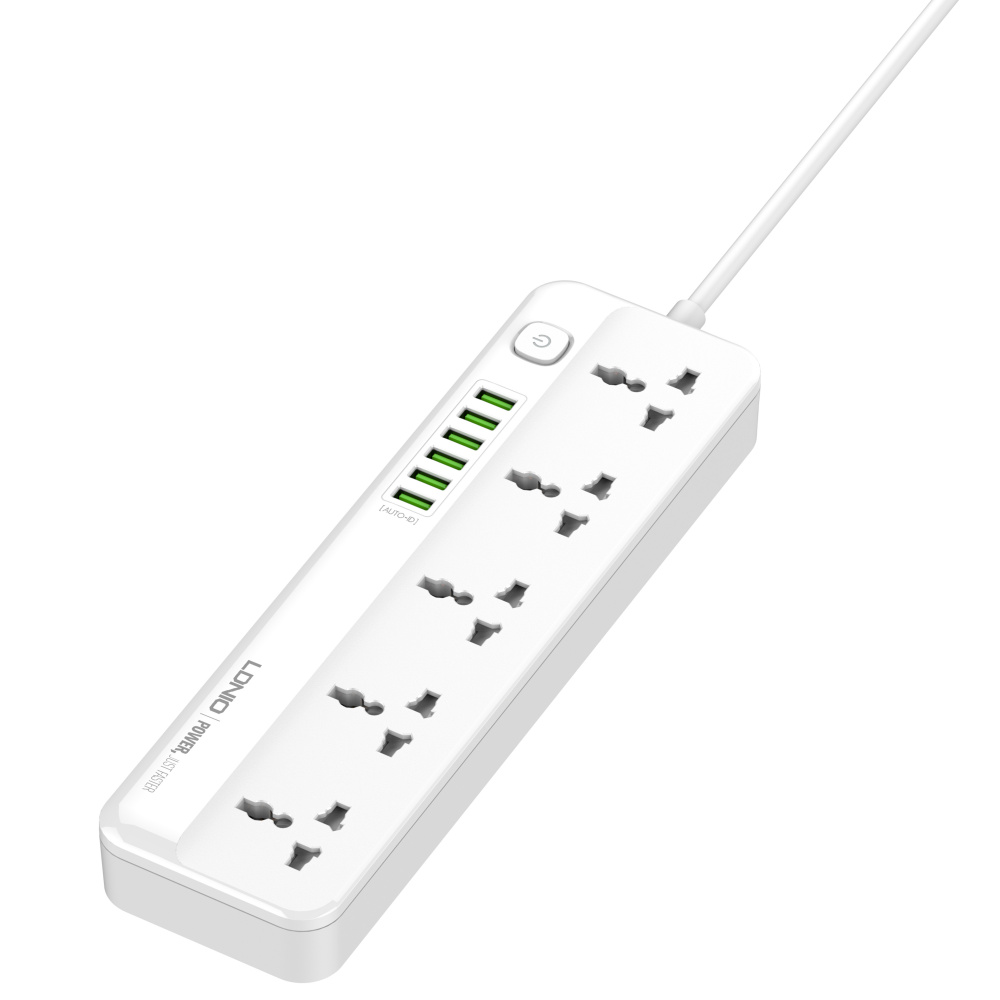 LDNIO сетевой фильтр SC5614, 5 розеток, 2 метра, 6 USB, белый