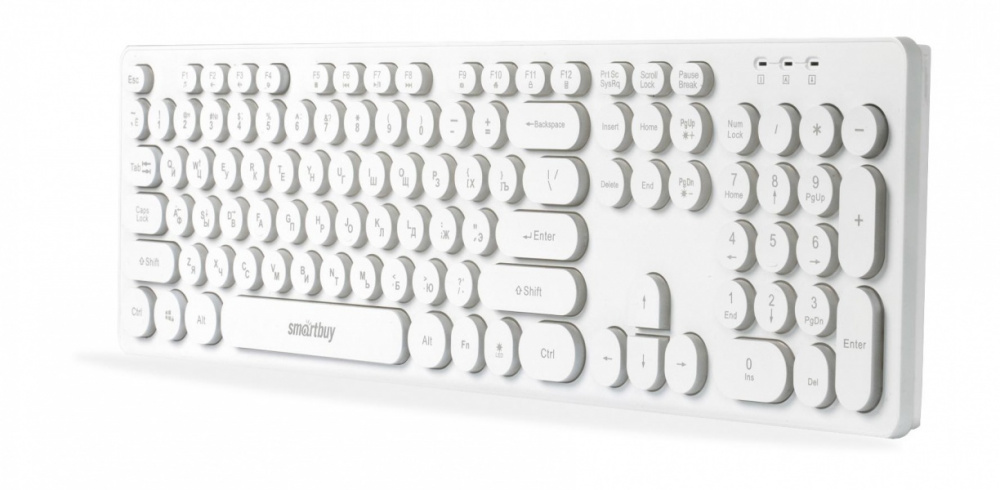 Smartbuy клавиатура 328 белая, USB, с подсветкой
