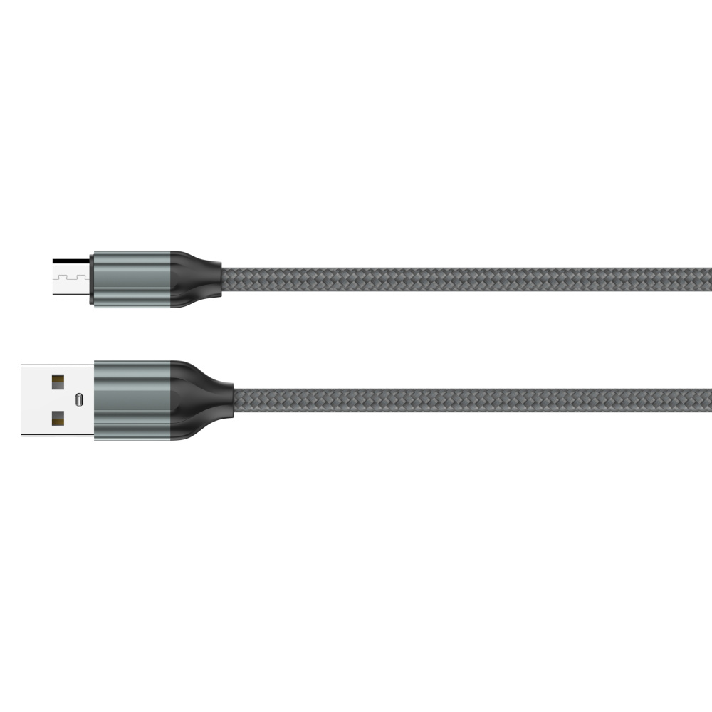 LDNIO кабель micro USB, 2 м, LS432, серый, нейлон