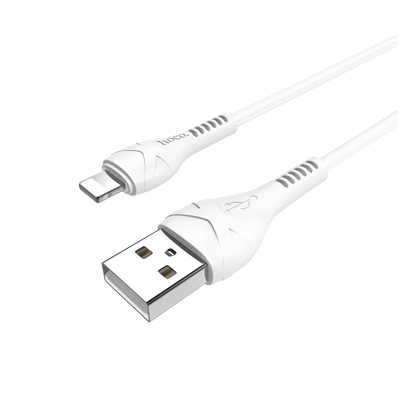 Hoco кабель Lightning - USB, 0.5 м, X37 Cool Power, белый, пвх, 2.4А