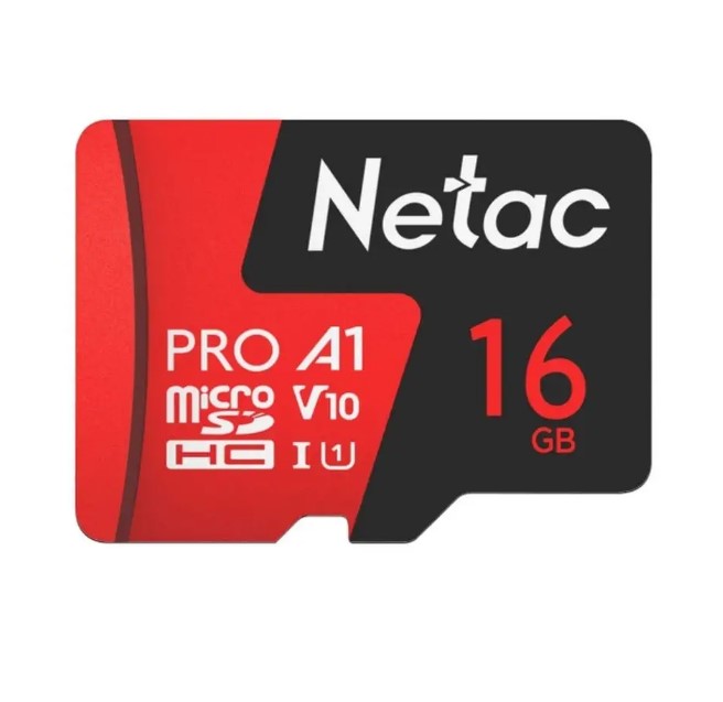 Netac карта памяти MicroSDHC 16 Gb Class10, P500 Extreme Pro, UHS-I A1 V10, без адаптера