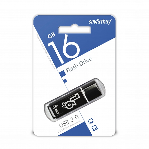 Smartbuy USB 2.0 Flash 16 Gb Glossy (Black)