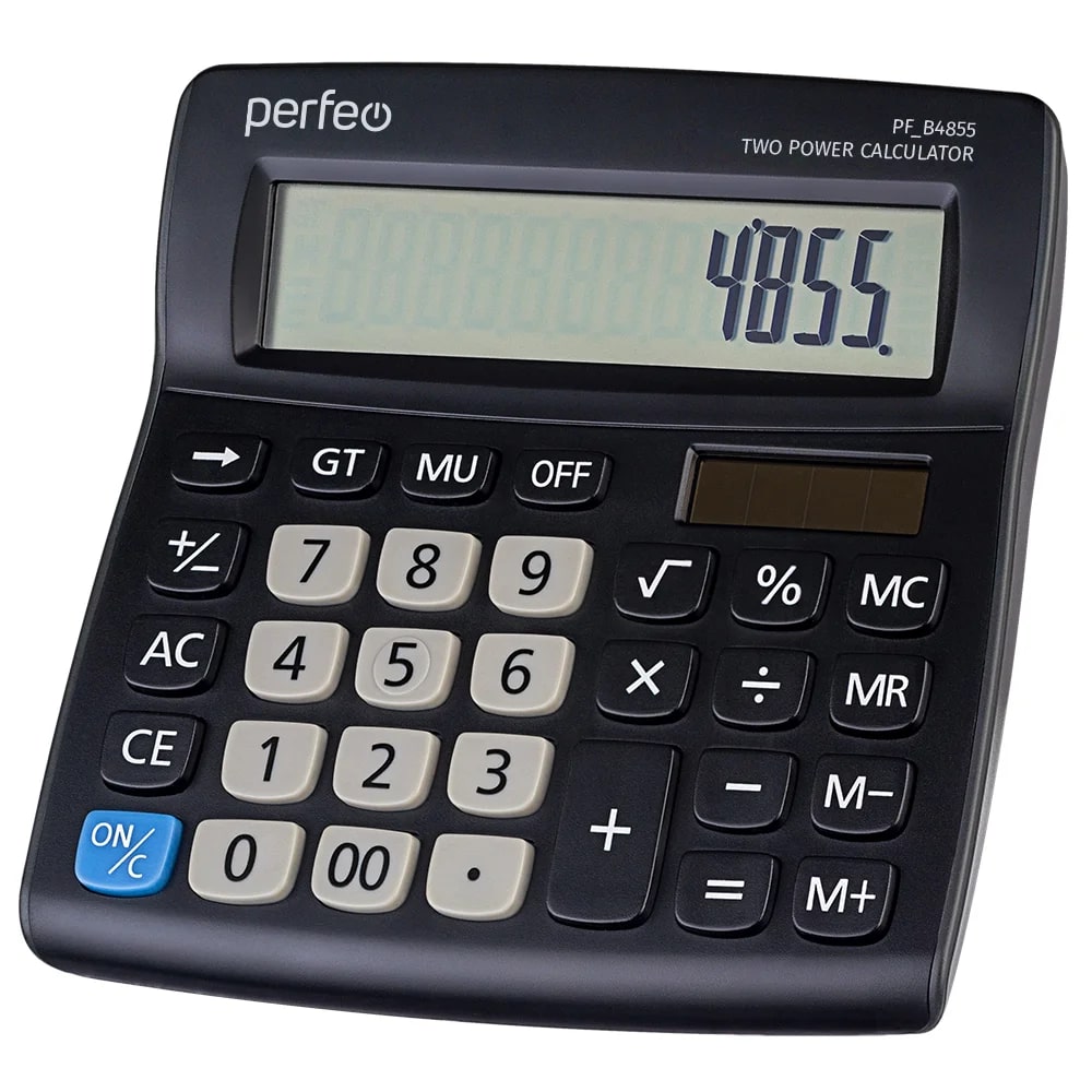 Perfeo калькулятор PF_B4855, бухгалтерский, 12-разр., черный