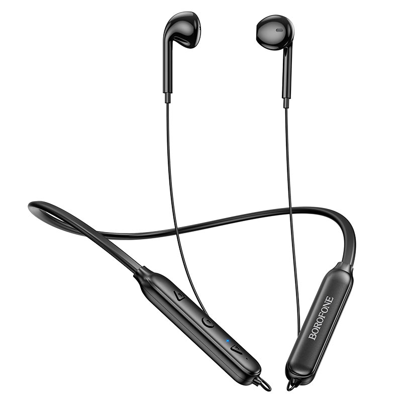 Borofone беспроводные наушники с шейным шнурком BE52 Ear sport, черные