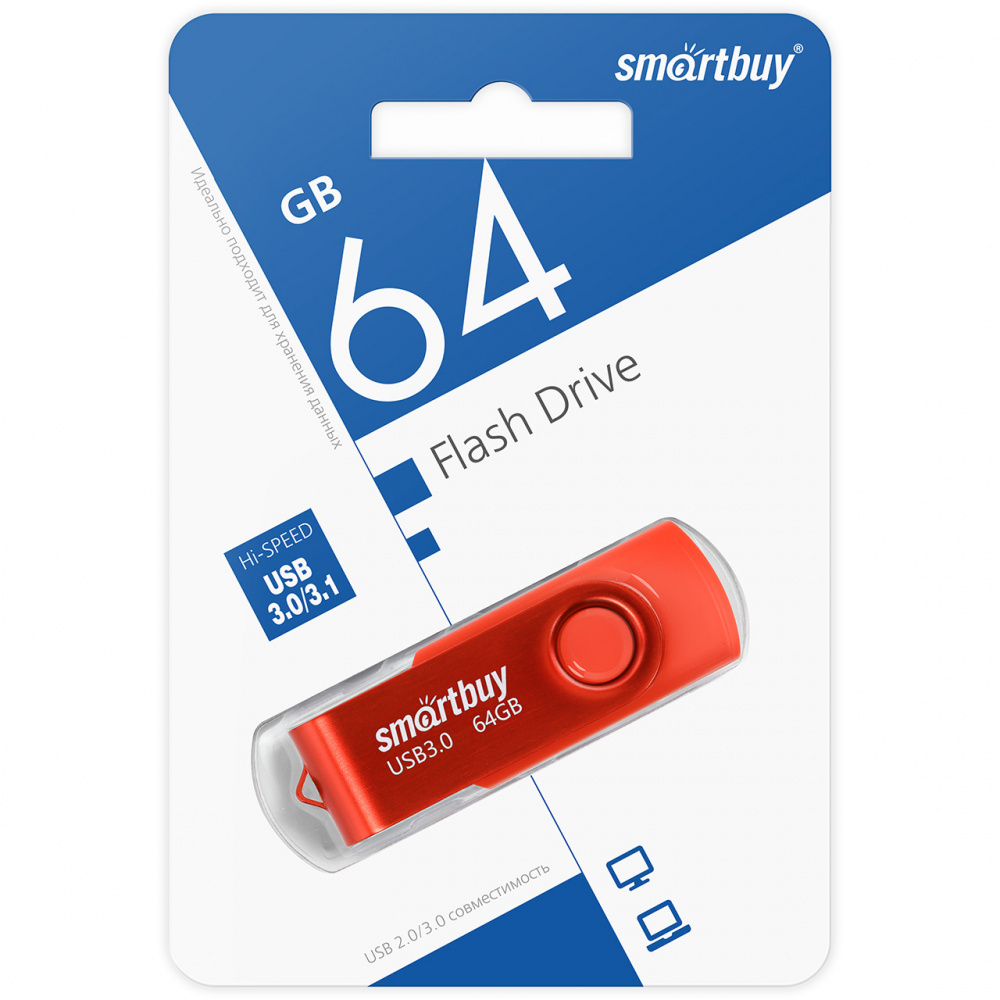 Smartbuy USB 3.1 Flash 64 Gb Twist (Red)