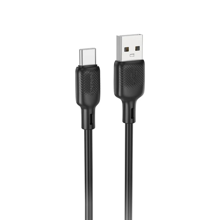 Borofone кабель Type-C - USB, 1м, BX113, 3.0A, черный, силикон