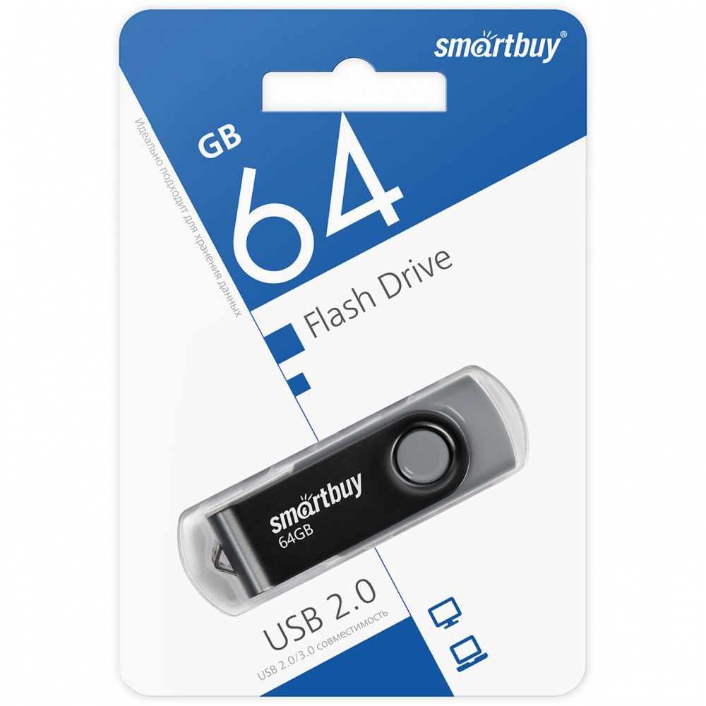 Smartbuy USB 2.0 Flash 64 Gb Twist (Black)
