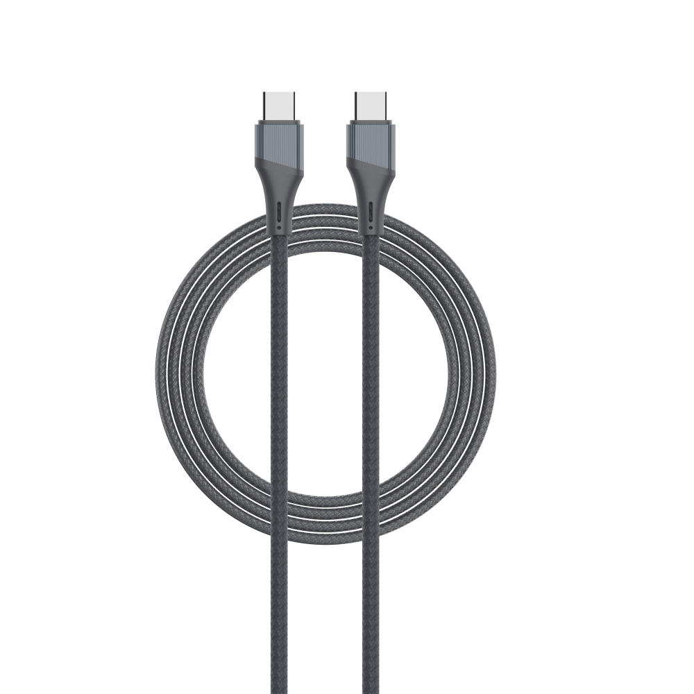 LDNIO кабель Type-C - Type-C, 2 м, LC632С-100W, серый, нейлон