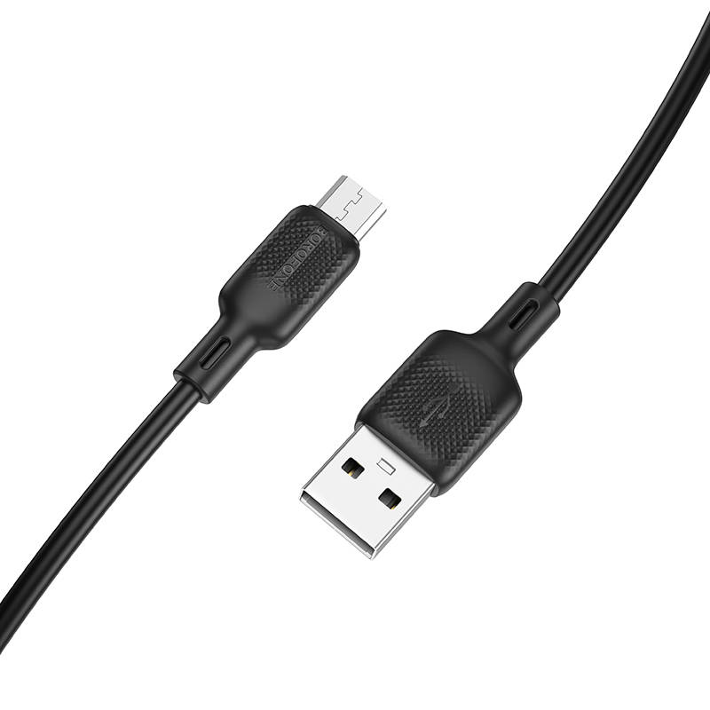 Borofone кабель micro USB, 1 м, BX113, черный, силикон, 2.4A