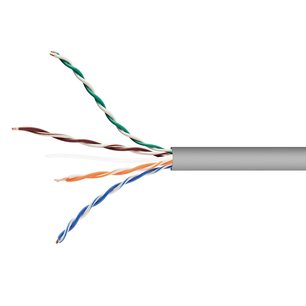 Кабель Cablexpert, UTP5e, 4 пары, 0.48 мм, CCA, однож., 305 м, серый