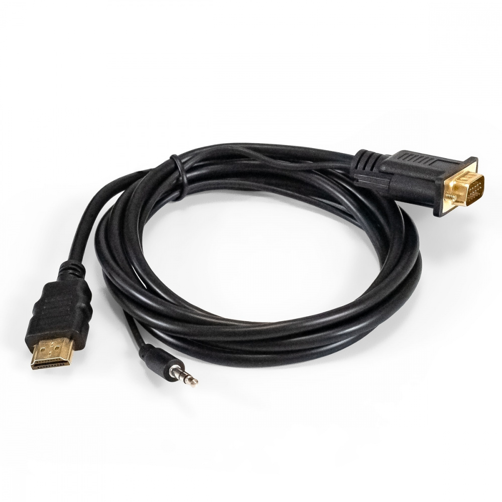 Кабель HDMI (вилка) - VGA (вилка) + Аудио, 1.8м, Exegate