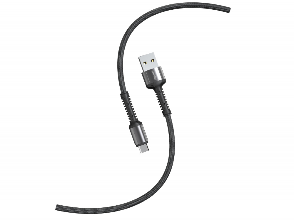 Smartbuy кабель Type-C - USB, 1 м, S26, 3.0A, черно/серый, нейлон