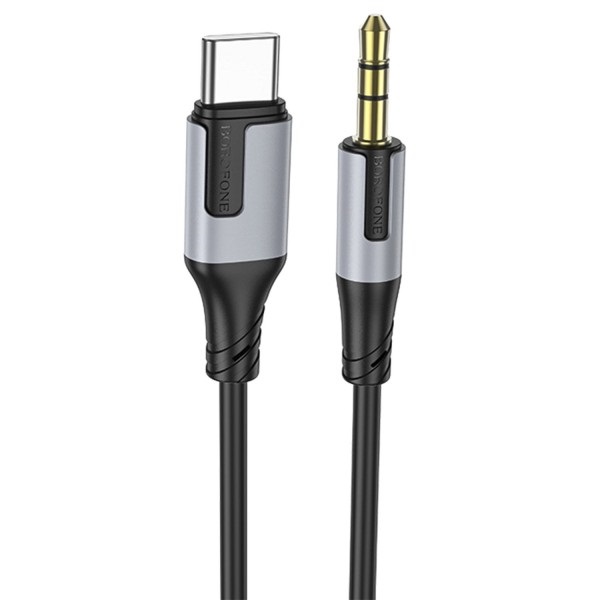 Borofone кабель Type-C - Jack 3.5 мм, 1 м, BL19, черный, ПВХ