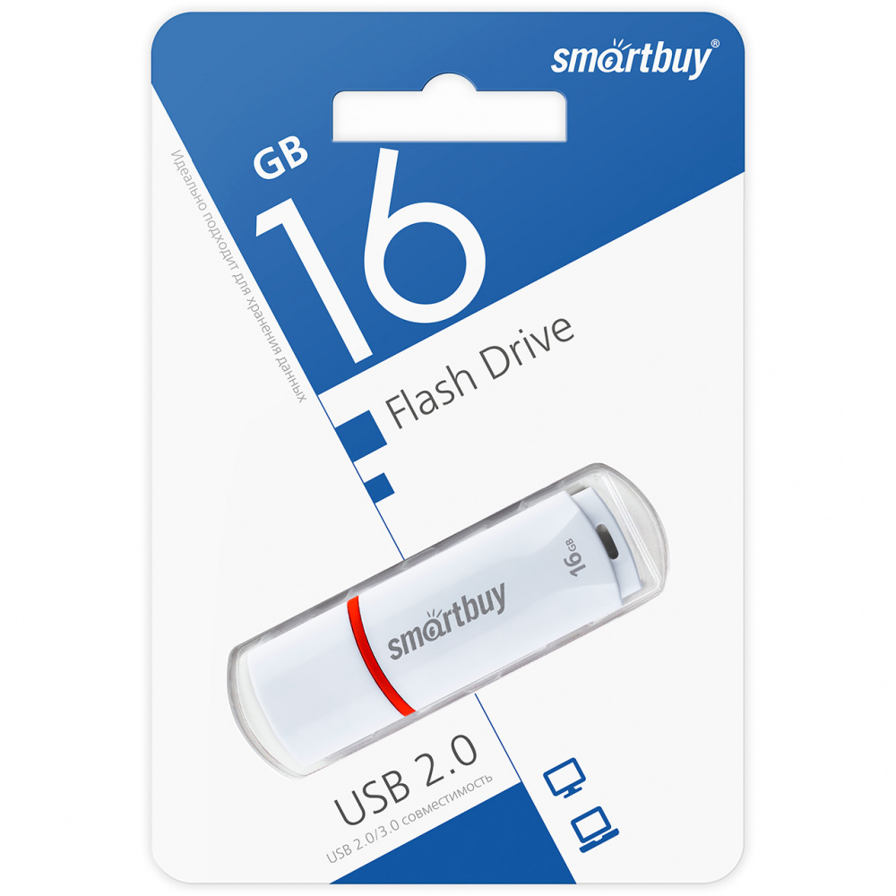 Smartbuy USB 2.0 Flash 16 Gb Crown (White)