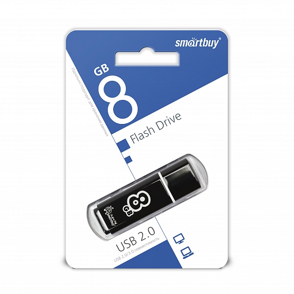 Smartbuy USB 2.0 Flash 8 Gb Glossy (Black)