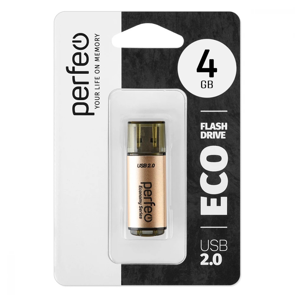 Perfeo USB 2.0 Flash 4 Gb E04 Gold economy series