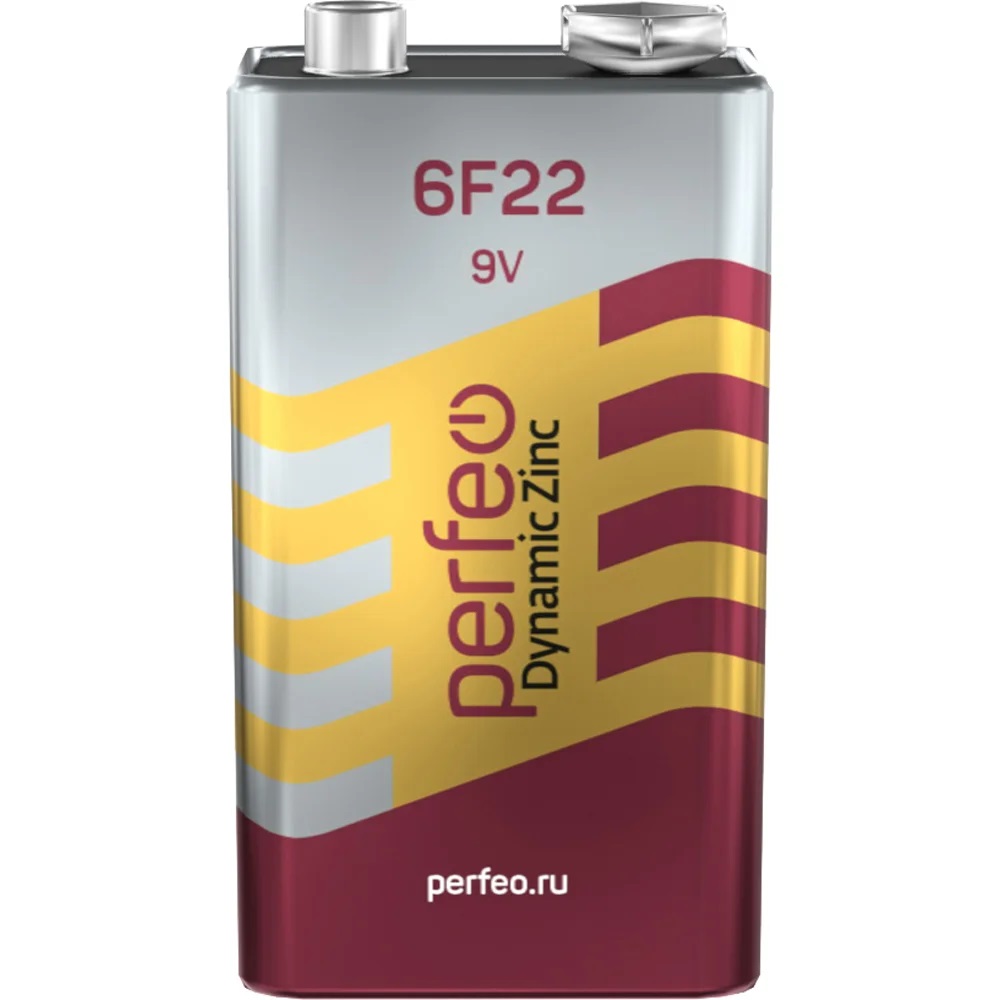 ЭП 6F22 (Крона), Perfeo, солевая, в спайке, (упаковка 1/10)