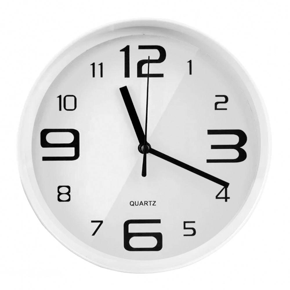 Perfeo настенные часы "PF-WC-001", круглые, диаметр 20 см, белый корпус/белый циферблат