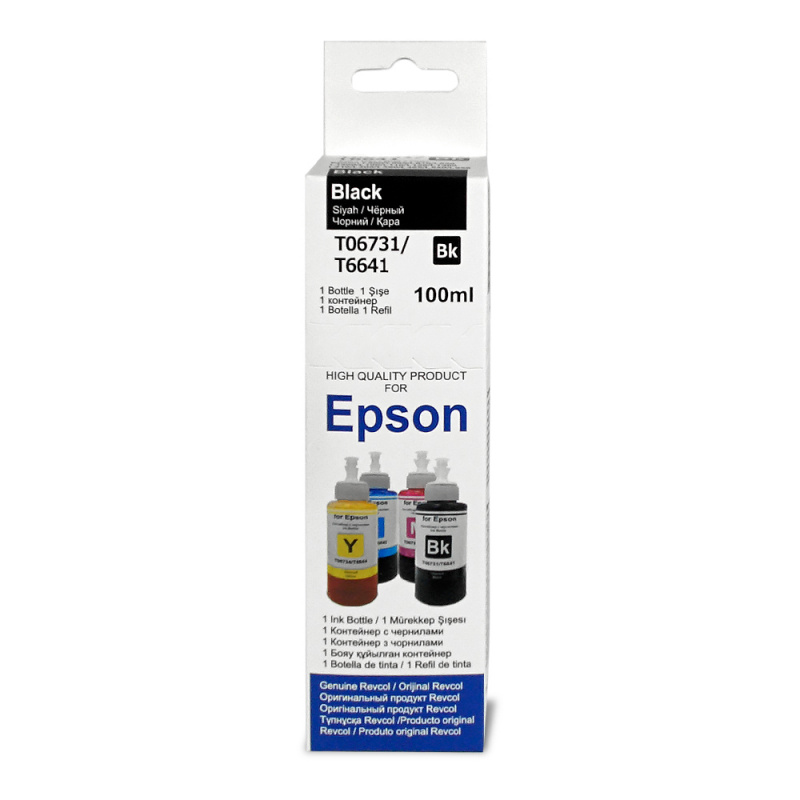 Revcol чернила для Epson, серия L, оригинальная упаковка, Black, Dye, 100 мл.