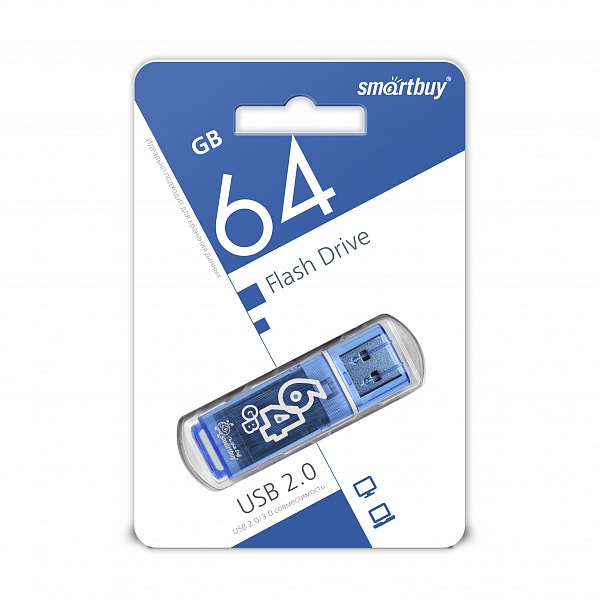 Smartbuy USB 2.0 Flash 64 Gb Glossy (Blue)