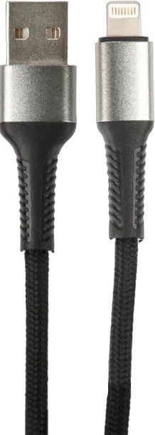 Perfeo кабель Lightning - USB, 1 м, Avangard, черный, нейлон, 30Вт
